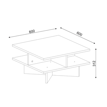 Konferenční stolek HAMTON ořech/bílá 2