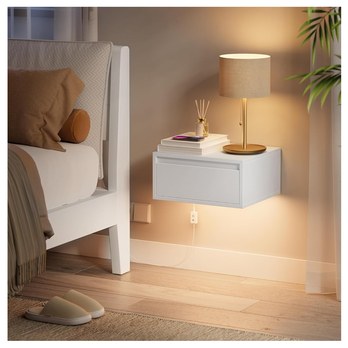 Set 2 ks nočních stolků HANG bílá, LED osvětlení 1