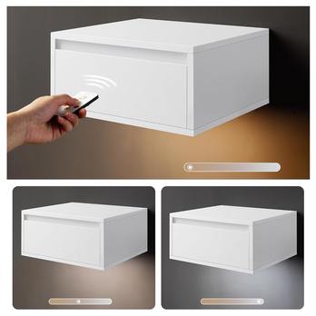 Set 2 ks nočních stolků HANG bílá, LED osvětlení 2