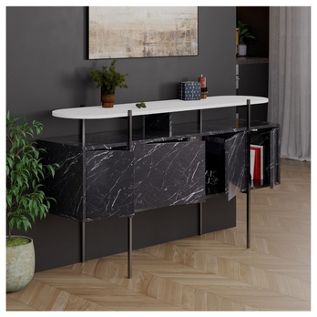 Konzolový stolek HANLEY antracitová/bílá 2