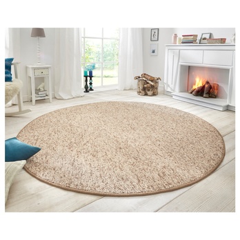 Koberec HANSE HOME WOLLY 102842 hnědobéžová, průměr 133 cm 1