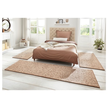 Sada koberců HANSE HOME WOLLY 102842, hnědobéžová, 2 ks 67x140 cm, 1 ks 67x250 cm 1