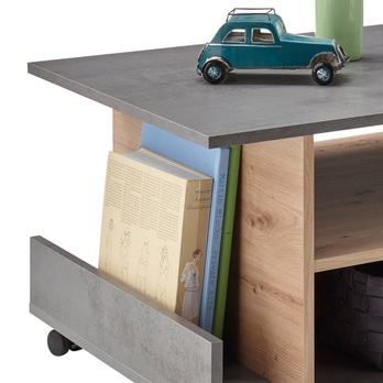 Konferenční stolek  HARVEY dub artisan/tmavý beton 1