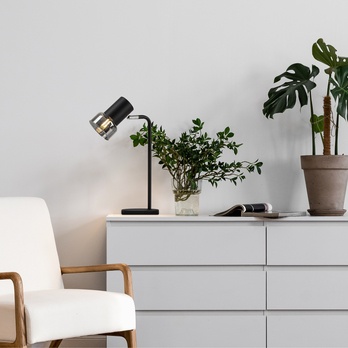 Stolní lampa HATICE 4 černá/tónované sklo 1
