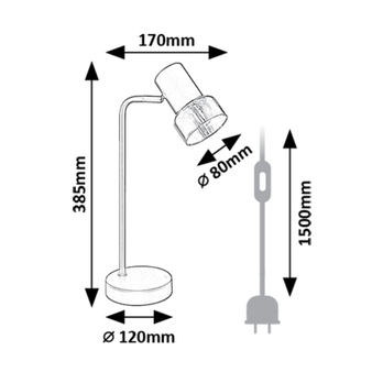 Stolní lampa HATICE 4 černá/tónované sklo 6