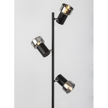 Stojací lampa HATICE 5 černá/tónované sklo 3
