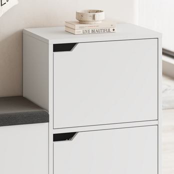 Botník s lavicí HAVEN bílá 4