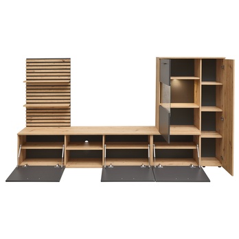 Obývací stěna  HEATHROW dub artisan/antracitová 2