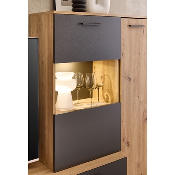 Obývací stěna  HEATHROW dub artisan/antracitová 6