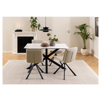 Jídelní stůl HEAVEN 135 bílá/matná černá 1