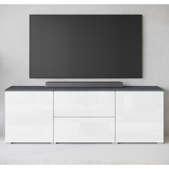 TV komoda HECTOR matera/bílá vysoký lesk 4