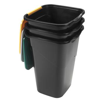 Sada košů na tříděný odpad  HEIDRUN černá, 3x50 L 1