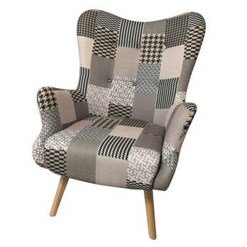 Křeslo HELSINKI černo-bílá patchwork 1