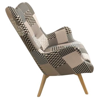 Křeslo HELSINKI černo-bílá patchwork 2