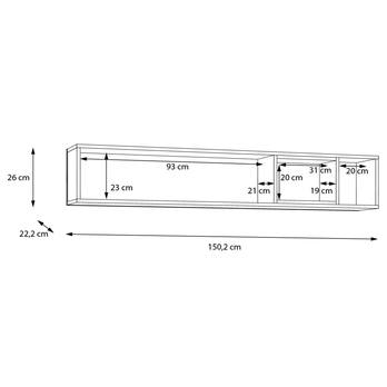 Nástěnná police HIGH ROCK 10 černá/dub riviera 3