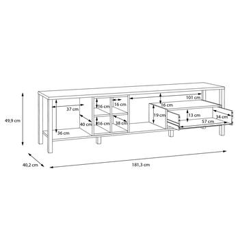 TV komoda HIGH ROCK 2 černá/dub riviera 5