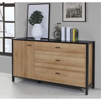 Komoda HIGH ROCK 3 černá/dub riviera 1