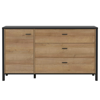 Komoda HIGH ROCK 3 černá/dub riviera 3