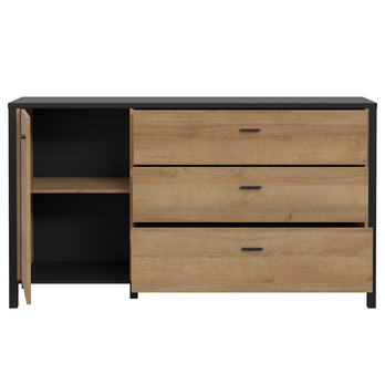 Komoda HIGH ROCK 3 černá/dub riviera 4