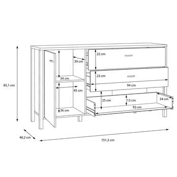 Komoda HIGH ROCK 3 černá/dub riviera 5