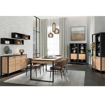 Komoda HIGH ROCK 3 černá/dub riviera 6