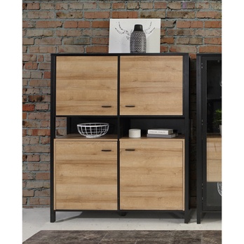 Regál HIGH ROCK 6 černá/dub riviera 1