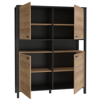 Regál HIGH ROCK 6 černá/dub riviera 2