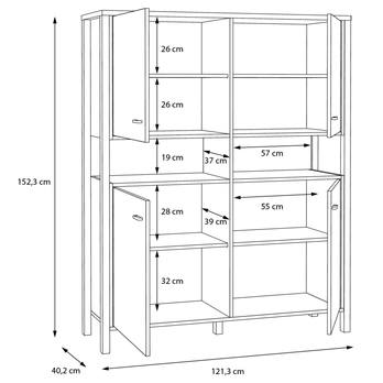 Regál HIGH ROCK 6 černá/dub riviera 5