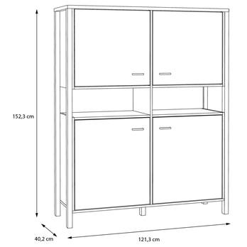 Regál HIGH ROCK 6 černá/dub riviera 6