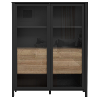 Vitrína HIGH ROCK 7 černá/dub riviera 3