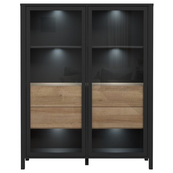 Vitrína HIGH ROCK 7 černá/dub riviera 4