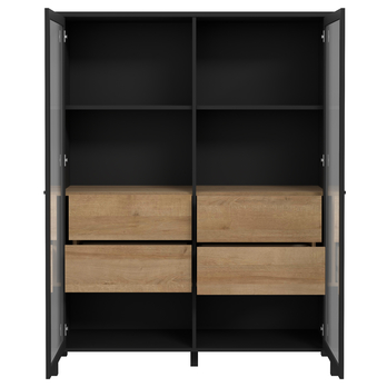 Vitrína HIGH ROCK 7 černá/dub riviera 5