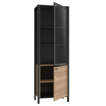 Vitrína HIGH ROCK 8 černá/dub riviera 2