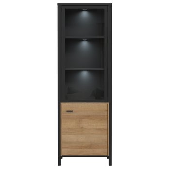 Vitrína HIGH ROCK 8 černá/dub riviera 3