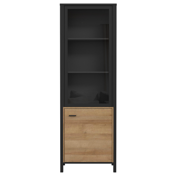 Vitrína HIGH ROCK 8 černá/dub riviera 4