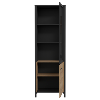 Vitrína HIGH ROCK 8 černá/dub riviera 5