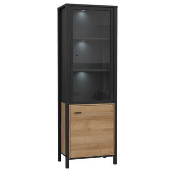 Vitrína HIGH ROCK 8 černá/dub riviera 6