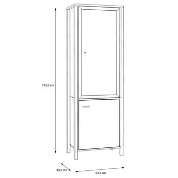 Vitrína HIGH ROCK 8 černá/dub riviera 9