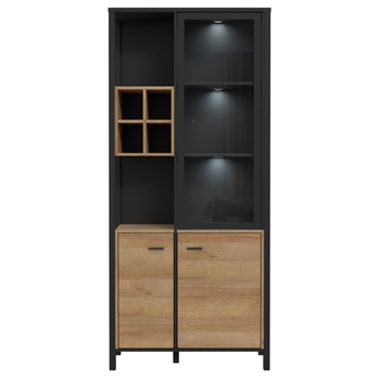 Vitrína HIGH ROCK 9 černá/dub riviera 3