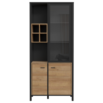 Vitrína HIGH ROCK 9 černá/dub riviera 4