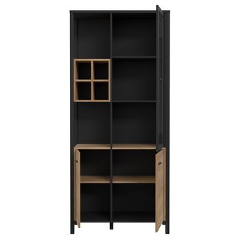 Vitrína HIGH ROCK 9 černá/dub riviera 5