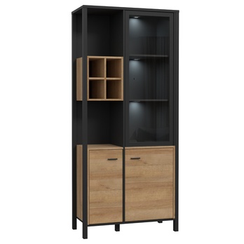 Vitrína HIGH ROCK 9 černá/dub riviera 6