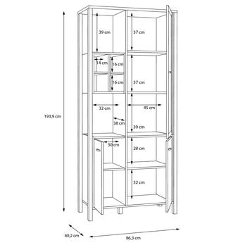 Vitrína HIGH ROCK 9 černá/dub riviera 7