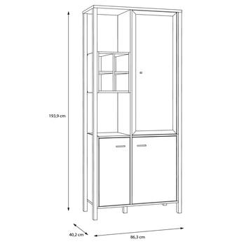 Vitrína HIGH ROCK 9 černá/dub riviera 9