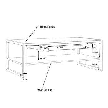 Konferenční stolek HIGH ROCK dub riviera 5