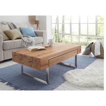 Konferenční stolek HINCKLEY dub/nerez 1