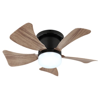 Stropní LED svítidlo s ventilátorem HINES přírodní/černá 3