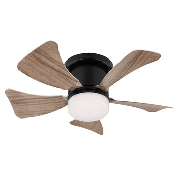 Stropní LED svítidlo s ventilátorem HINES přírodní/černá 4