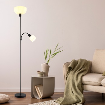 Stojací lampa HINTON černá/bílá 1