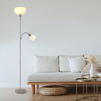 Stojací lampa HINTON písková/bílá 1